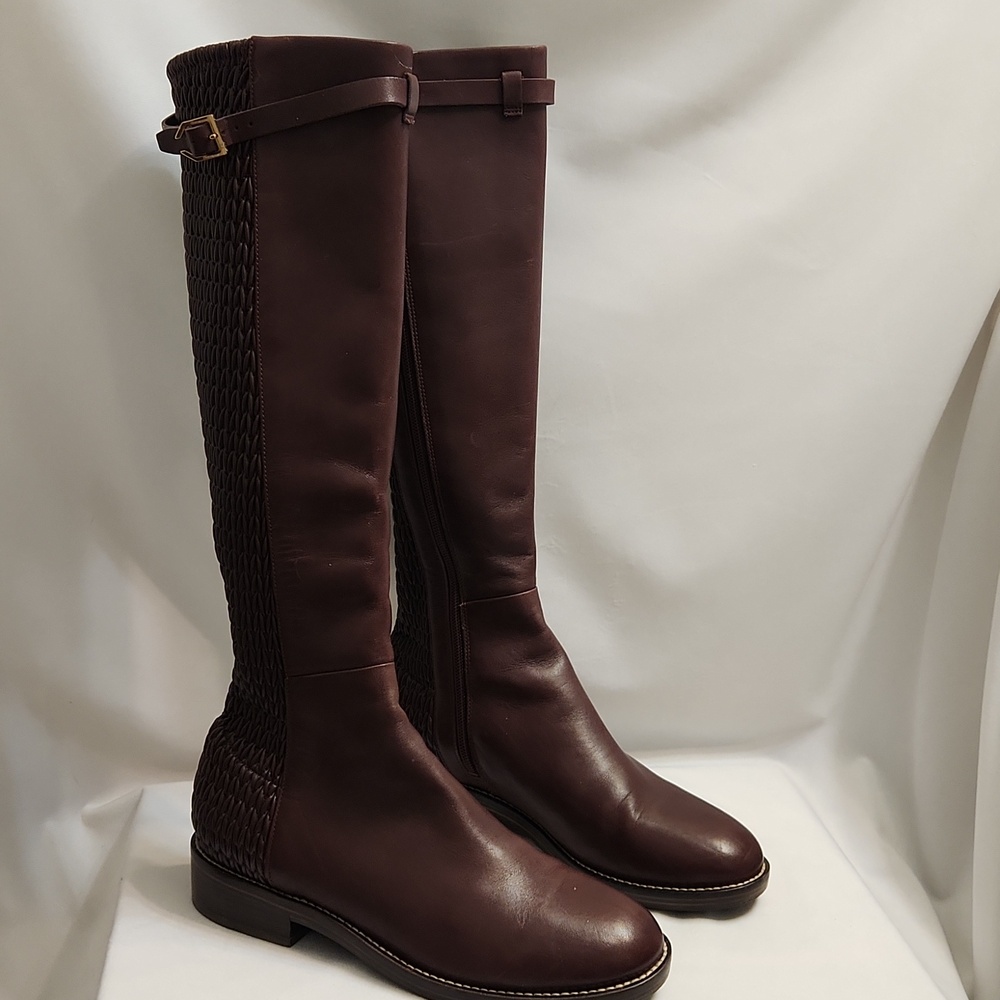 Cole Haan Grand Lexi Grand Stretch Leather Stap Riding Boots (W Size 7.5)
